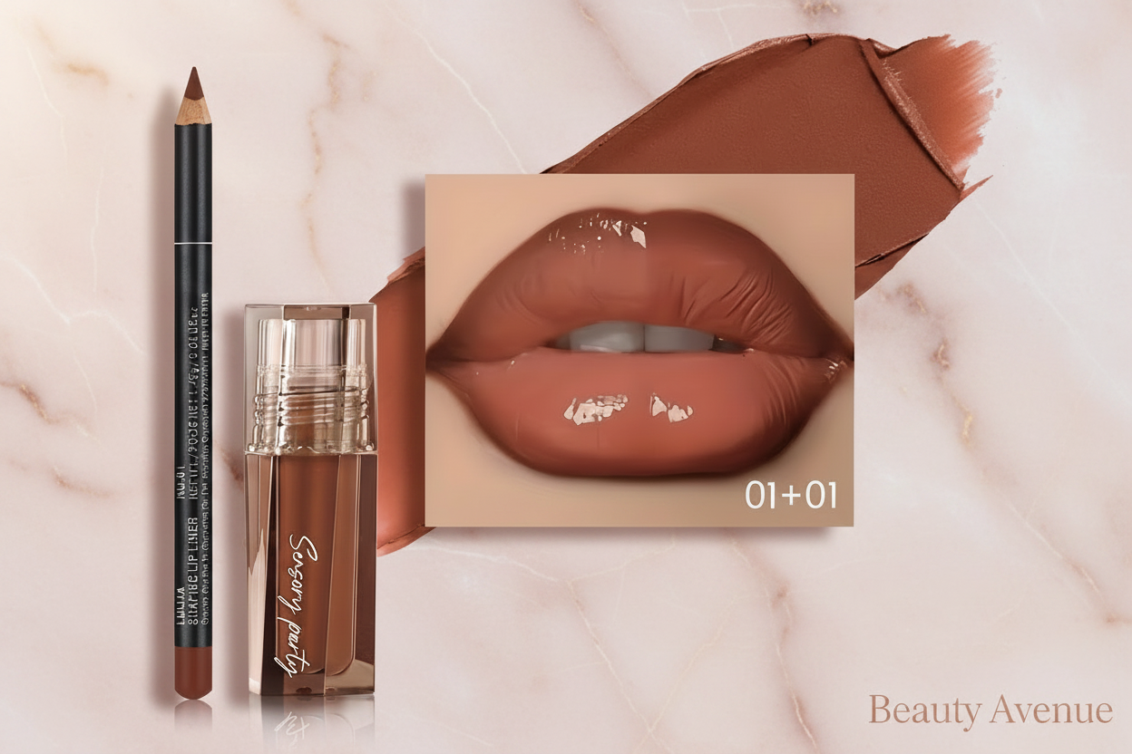 Beauty Avenue Hydra-Gloss & Liner Duo — Marble Rose Gold