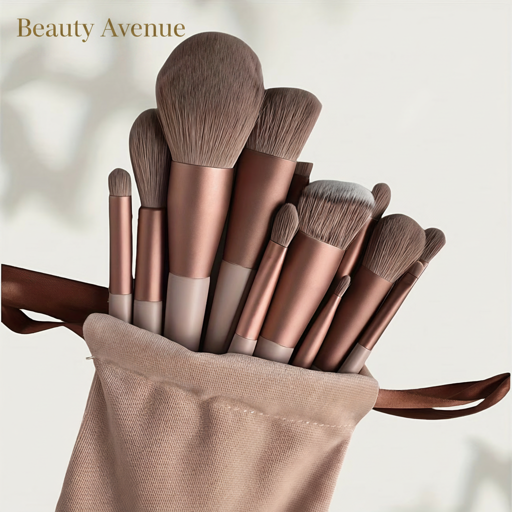 13-Piece Professional Makeup Brush Collection — Soft Fur Bristles