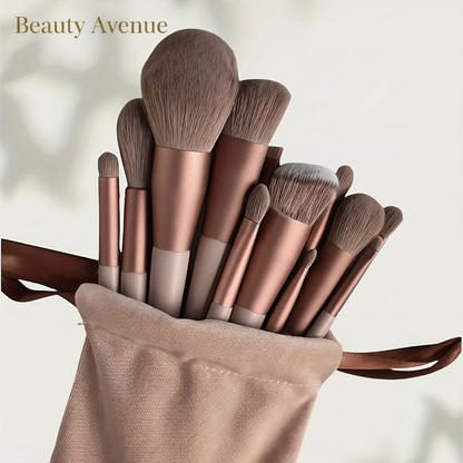 13-Piece Professional Makeup Brush Collection — Soft Fur Bristles