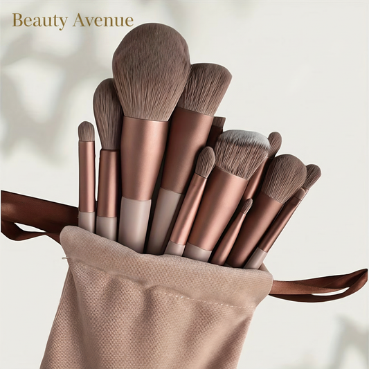 13-Piece Professional Makeup Brush Collection — Soft Fur Bristles